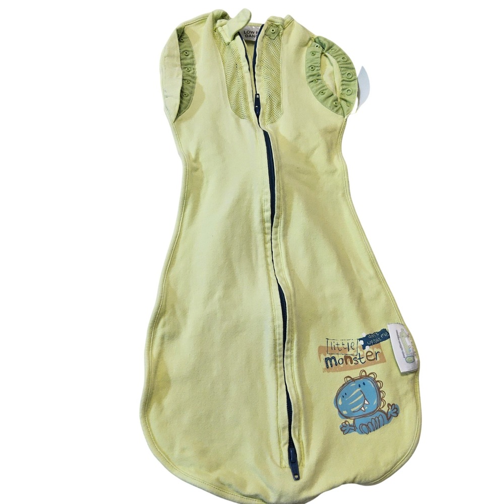 Woombie Convertible Swaddle Sleep Sack Big Baby 6-9M Green Little Monster‎